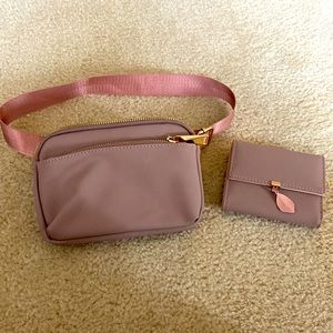 Mauve Bum Bag & Wallet
